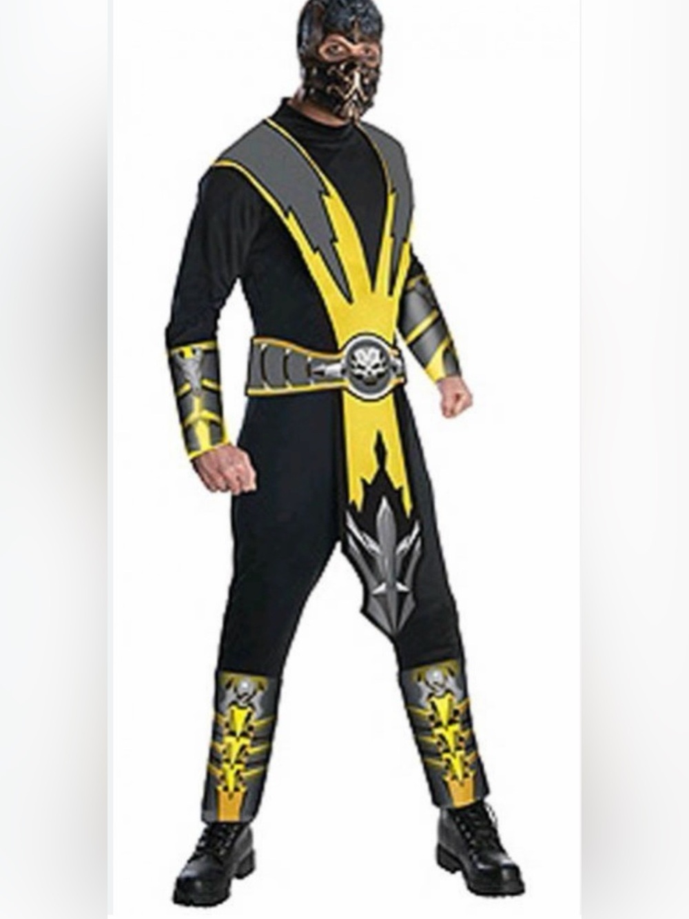 Mortal Combat Scorpion Costume Adult Mens 2XL Rubies Jumpsuit Only Halloween